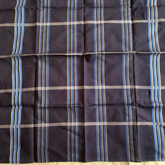 YSL Navy Blue Striped Scarf - Picture 6 of 9